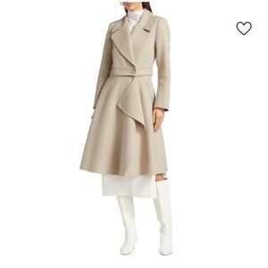 Mackage rose 2-in-1 double-face wool/leather jacket & long coat in cream